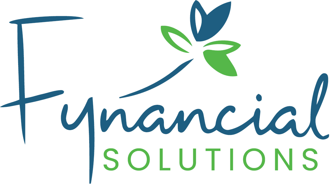 Logo featuring the letters "FS" with a pen integrated into the design, followed by the text "Fynancial Solutions" in blue font.